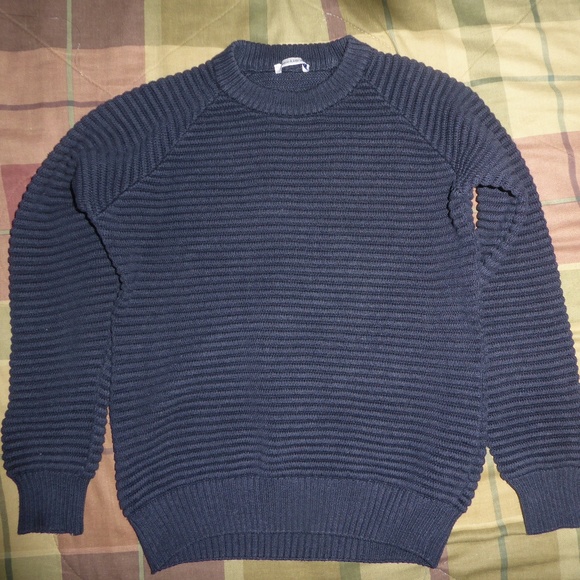 Thick cotton navy blue sweater - Picture 1 of 6
